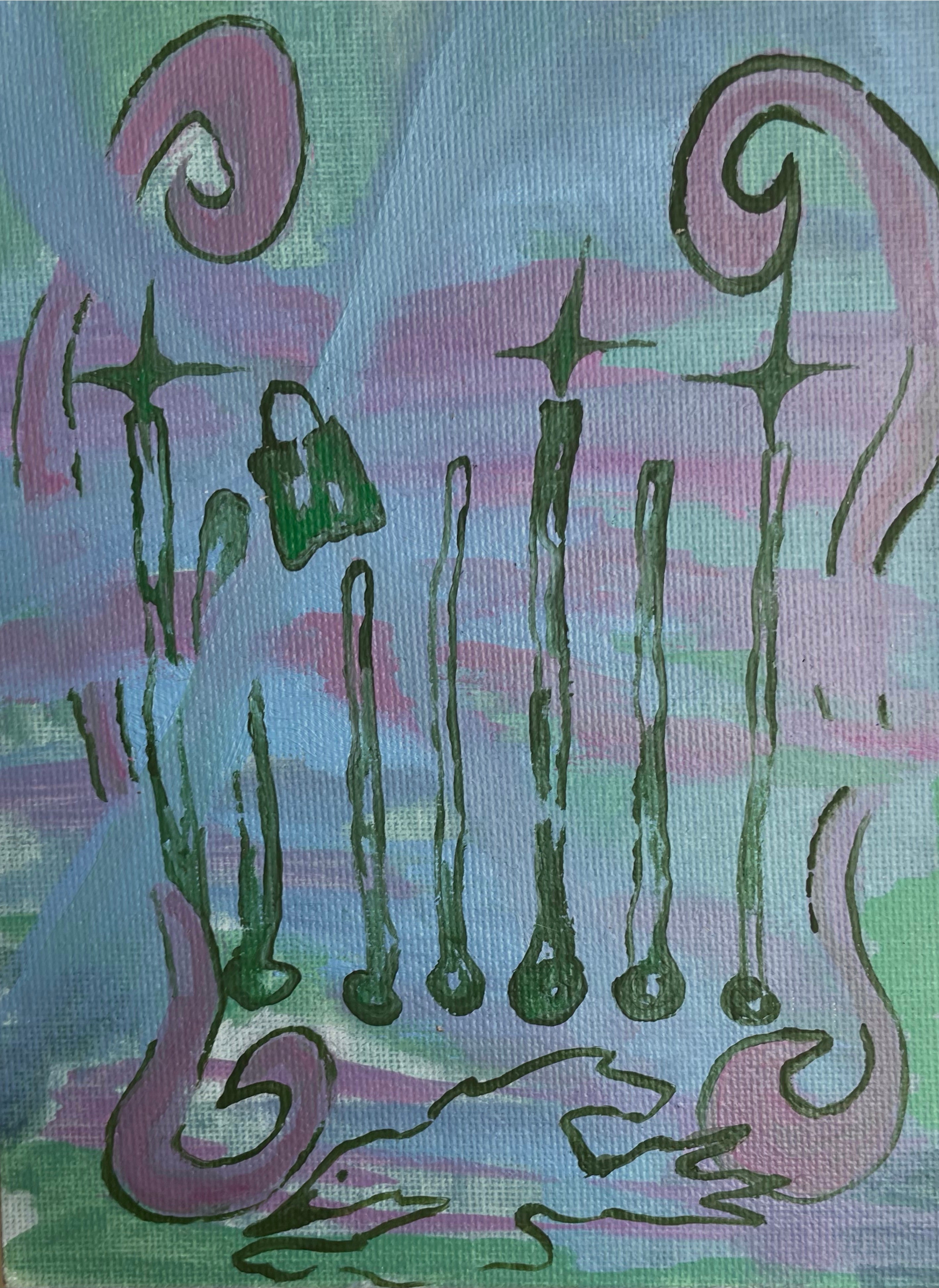 Mythical Gate, oil on panel original, 5’’x7’’. 2026.