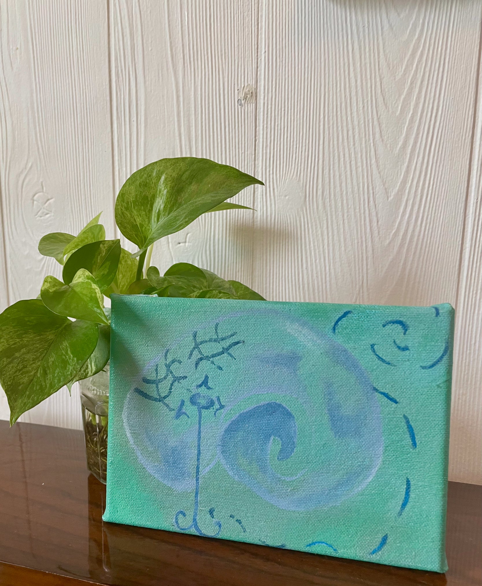 Don’t Forget About The Snails, oil on canvas,5”x7”. Original painting