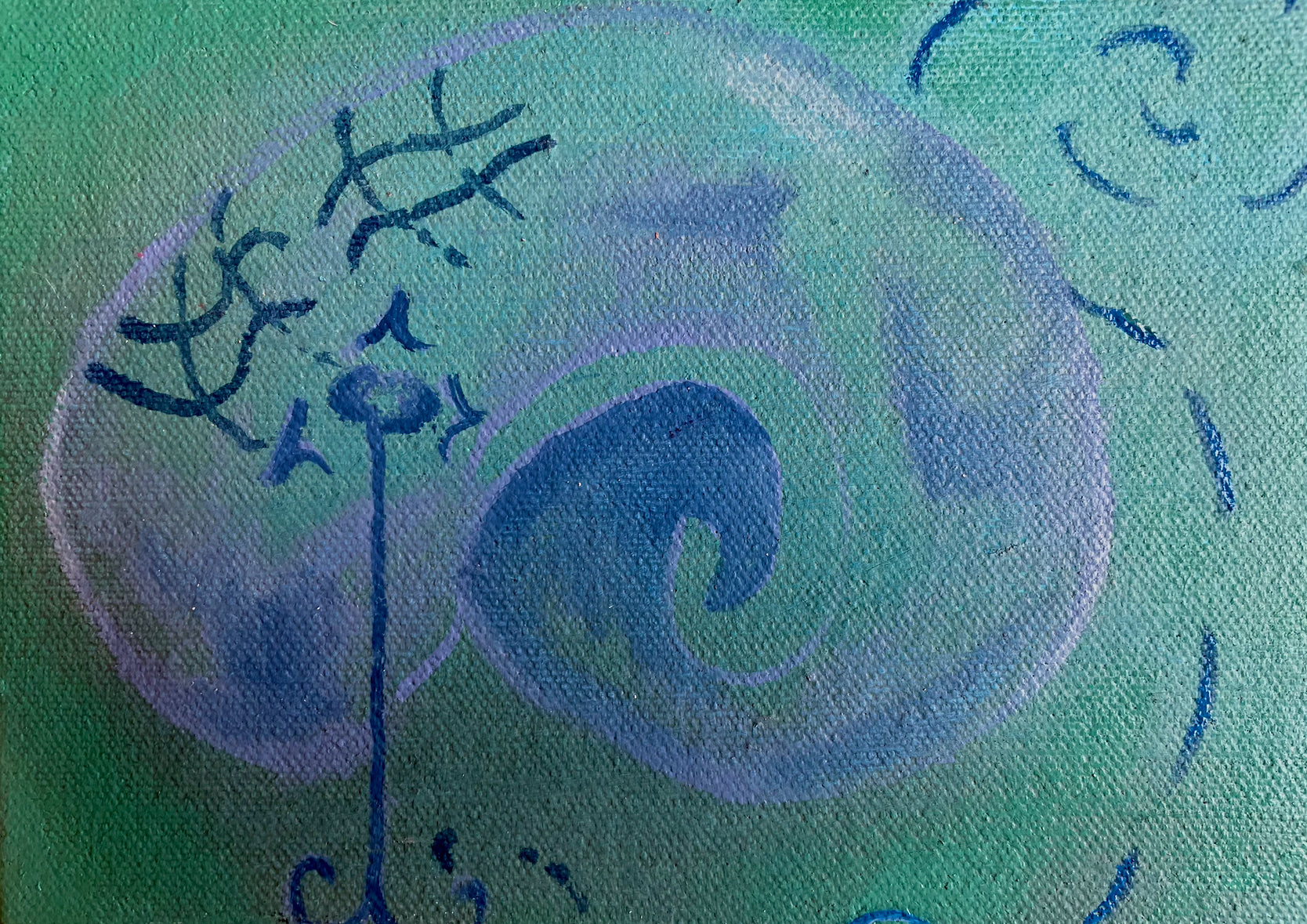 Don’t Forget About The Snails, oil on canvas,5”x7”. Original painting