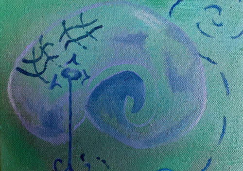Don’t Forget About The Snails, oil on canvas,5”x7”. Original painting