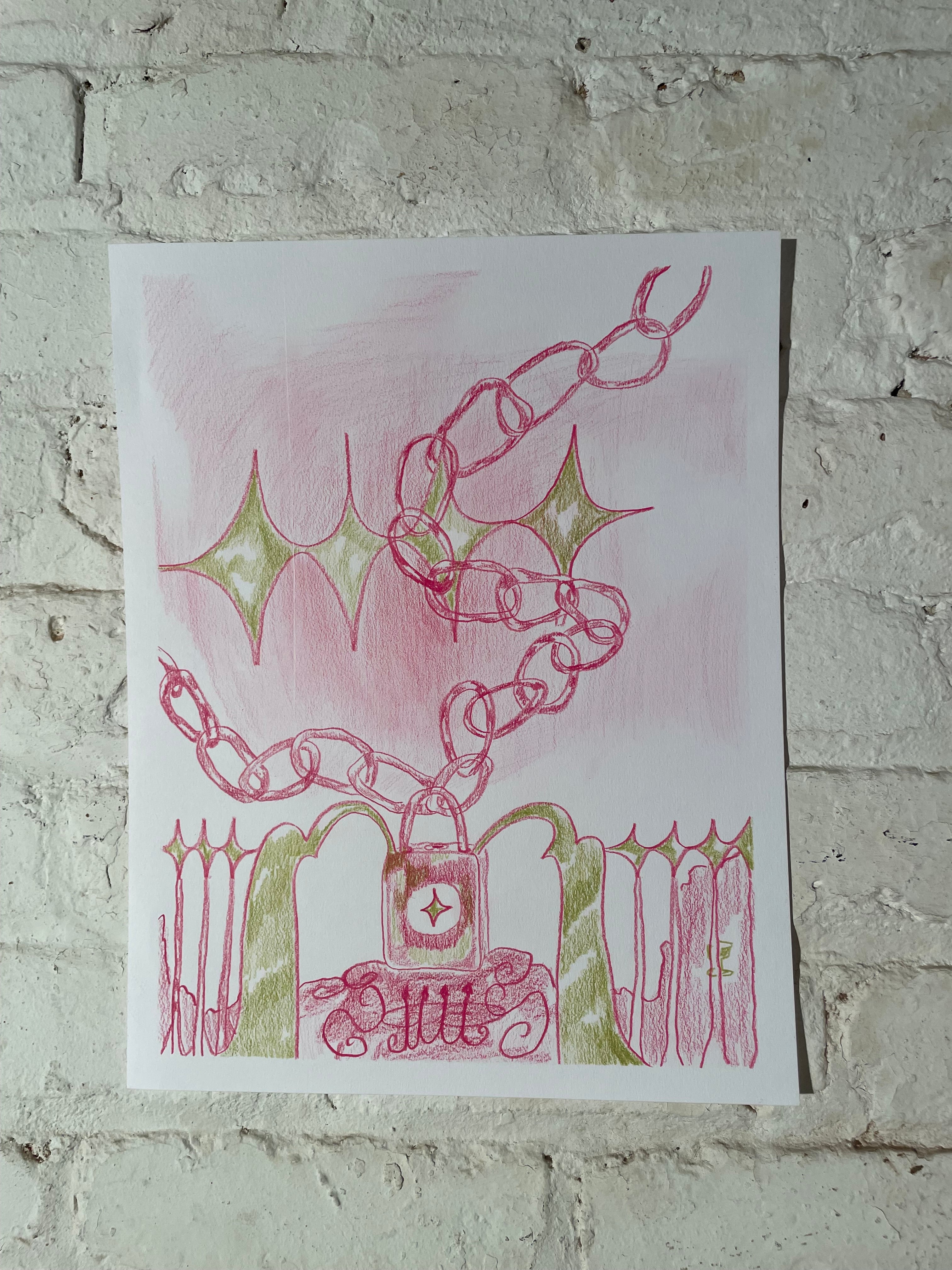 Chained to the Gate - Original Drawing
