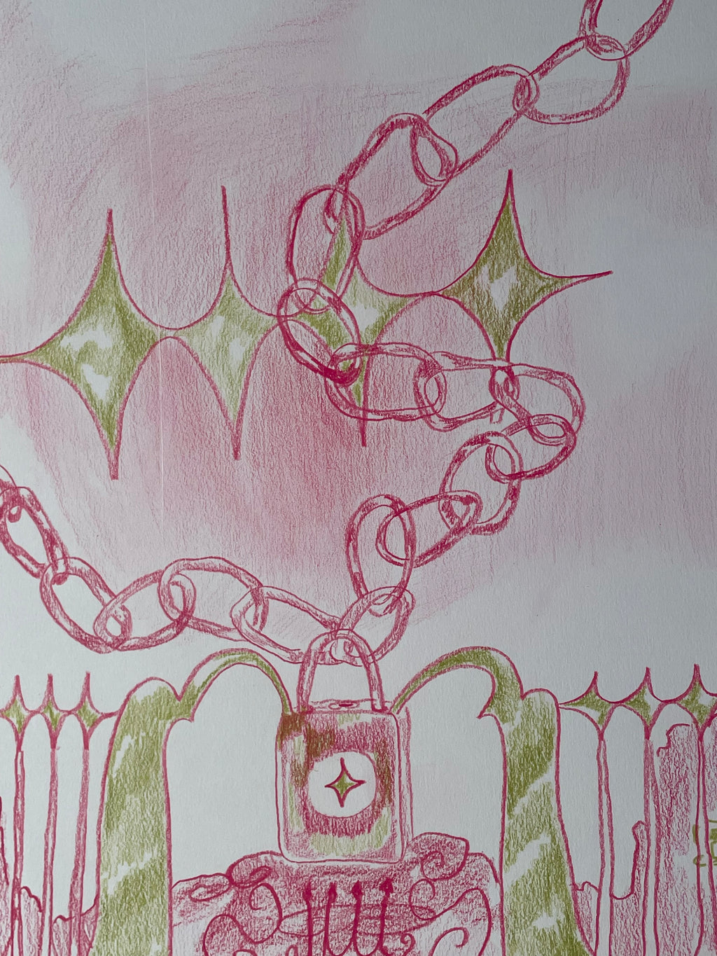 Chained to the Gate - Original Drawing